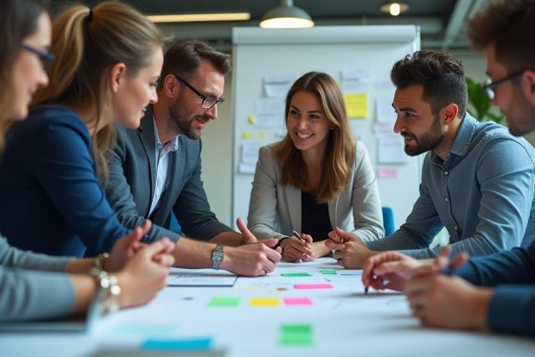 Entwicklerteam bei der agilen Planung